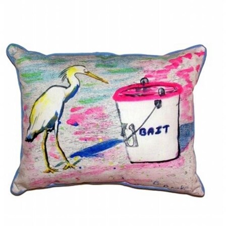 Betsy Drake HJ531 Hungry Egret Large Indoor & Outdoor Pillow - 16 X 20 In.